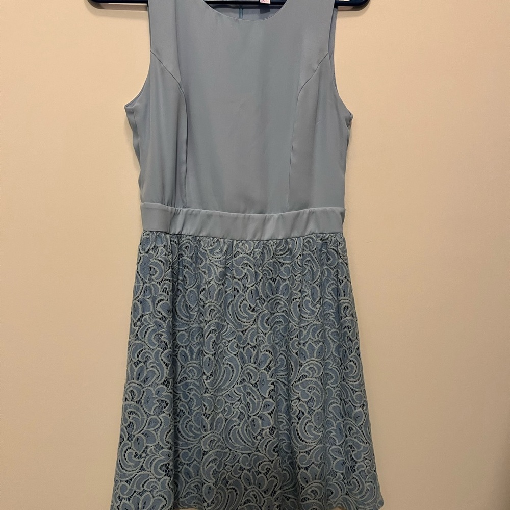 Francesca light blue crochet dress